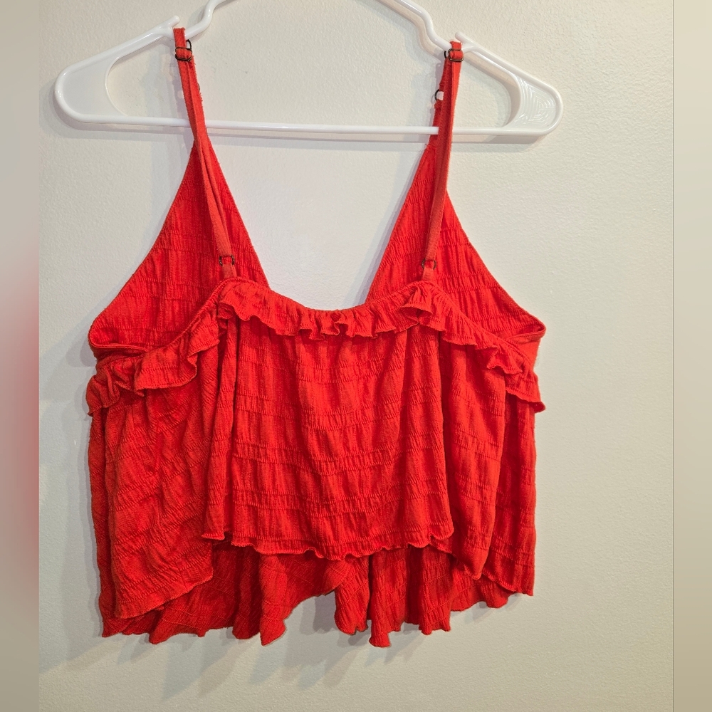 Free People Red Tie-Front Tank Top - Picture 2 of 7